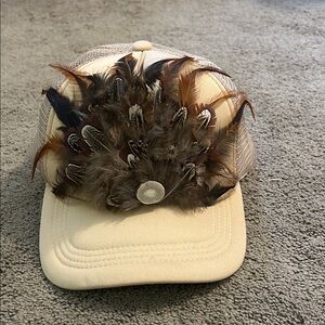 Feathered Cream Women's Hat